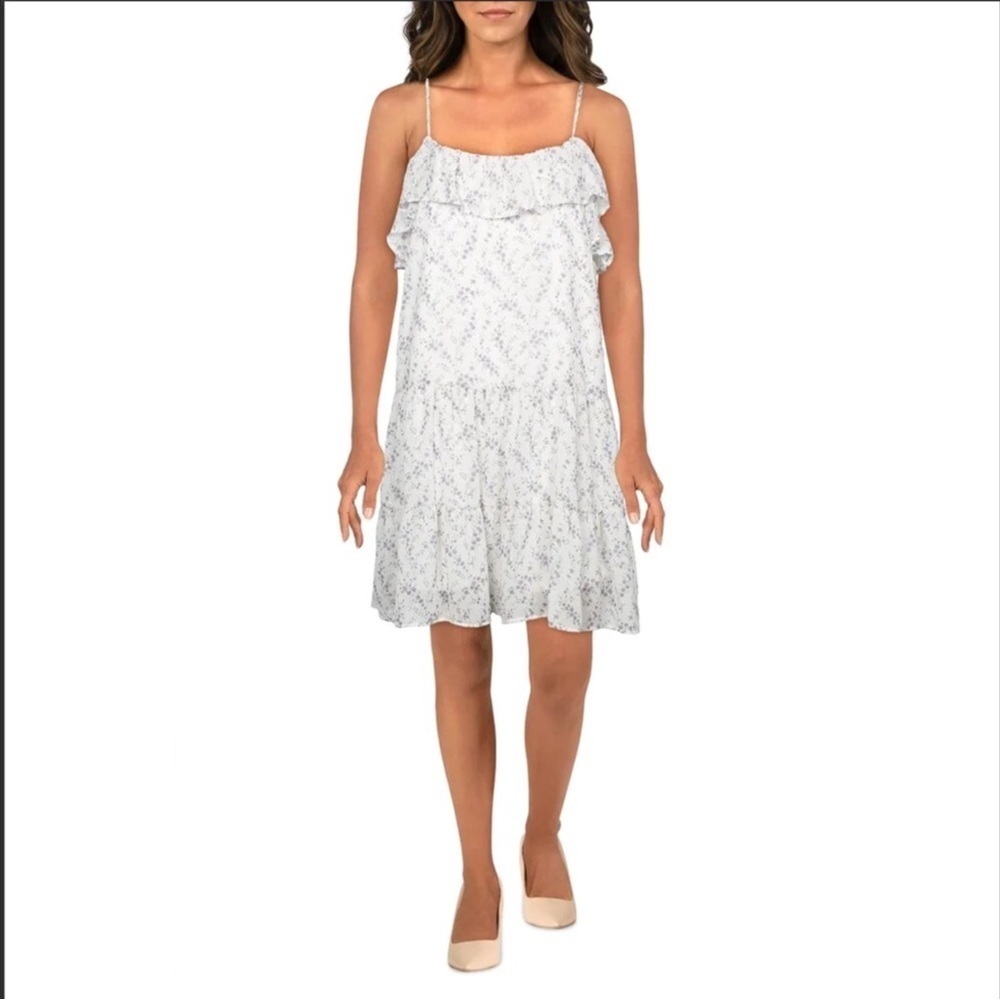 Gilli Floral Lavender and Cream Dress Size Large NWT